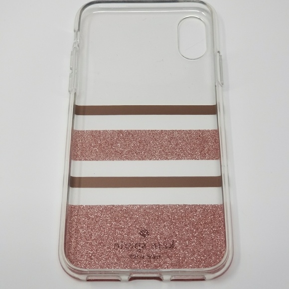 Kate Spade Rose Gold Stripe Case for iPhone X 10 - Picture 2 of 2